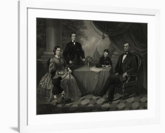 President Lincoln with His Family-Science Source-Framed Giclee Print