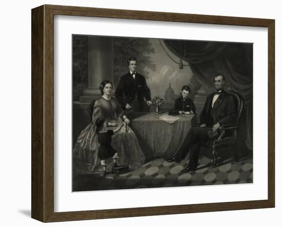 President Lincoln with His Family-Science Source-Framed Giclee Print