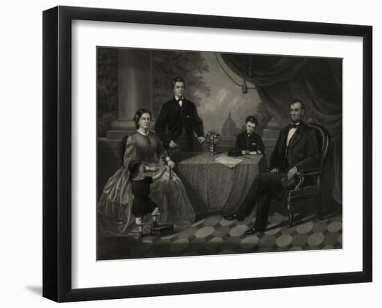 President Lincoln with His Family-Science Source-Framed Giclee Print