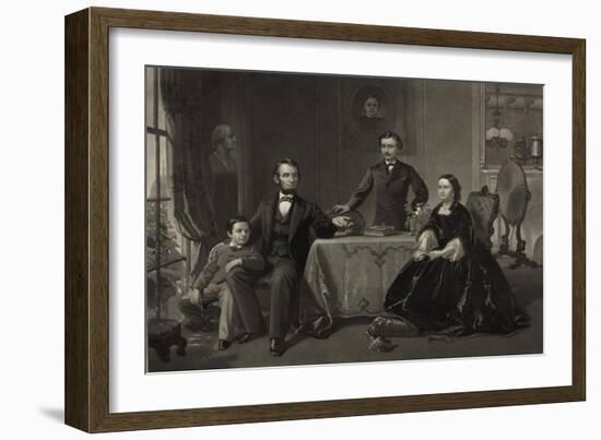 President Lincoln with His Family-Science Source-Framed Giclee Print