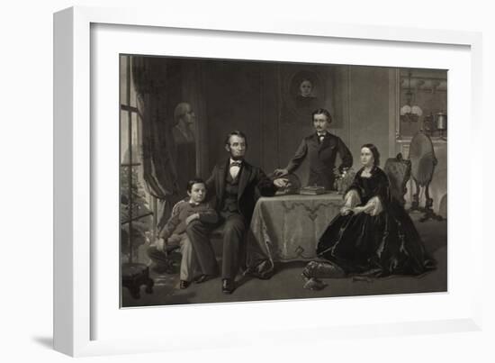 President Lincoln with His Family-Science Source-Framed Giclee Print