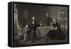 President Lincoln with His Family-Science Source-Framed Stretched Canvas