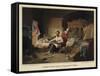 President Lincoln Writing the Proclamation of Freedom-null-Framed Stretched Canvas