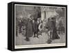 President Loubet at Nice, Bringing a Wreath to Gambetta's Tomb-Frank Craig-Framed Stretched Canvas