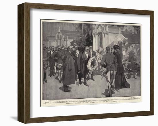 President Loubet at Nice, Bringing a Wreath to Gambetta's Tomb-Frank Craig-Framed Giclee Print
