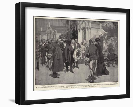 President Loubet at Nice, Bringing a Wreath to Gambetta's Tomb-Frank Craig-Framed Giclee Print