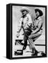 President Lyndon and Lady Bird Johnson Sitting on a Fence at the LBJ Ranch-null-Framed Stretched Canvas