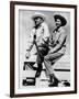 President Lyndon and Lady Bird Johnson Sitting on a Fence at the LBJ Ranch-null-Framed Photo