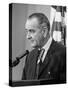 President Lyndon B. Johnson at Press Conference-null-Stretched Canvas