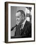 President Lyndon B. Johnson at Press Conference-null-Framed Photographic Print