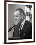 President Lyndon B. Johnson at Press Conference-null-Framed Photographic Print