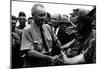 President Lyndon B Johnson (Greeting Troops in Vietnam) Art Poster Print-null-Mounted Poster