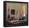 President Lyndon B Johnson (On Phone, Color) Art Poster Print-null-Framed Poster