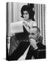 President Lyndon B. Johnson with Daughter Lucy Baines Johnson in White House-Stan Wayman-Stretched Canvas