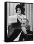 President Lyndon B. Johnson with Daughter Lucy Baines Johnson in White House-Stan Wayman-Framed Stretched Canvas