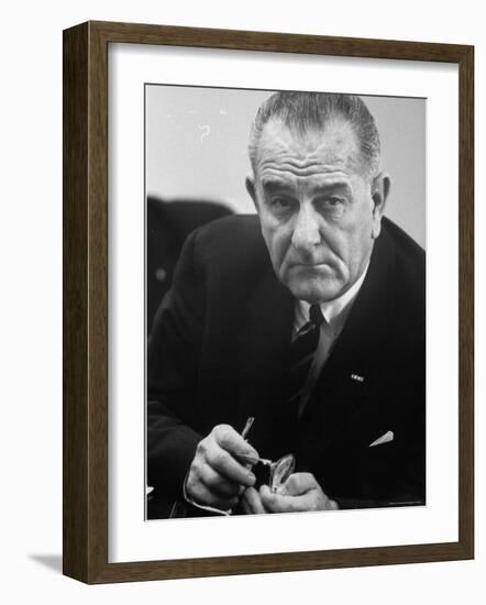 President Lyndon B. Johnson-Stan Wayman-Framed Photographic Print