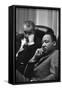 President Lyndon Johnson and Martin Luther King Jr. in the Cabinet Room White House. March 18 1966-null-Framed Stretched Canvas