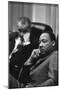 President Lyndon Johnson and Martin Luther King Jr. in the Cabinet Room White House. March 18 1966-null-Mounted Photo