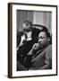 President Lyndon Johnson and Martin Luther King Jr. in the Cabinet Room White House. March 18 1966-null-Framed Photo