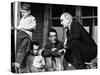 President Lyndon Johnson in Conversation the Tom Fletcher Family of Inez, Kentucky-null-Stretched Canvas