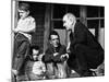 President Lyndon Johnson in Conversation the Tom Fletcher Family of Inez, Kentucky-null-Mounted Photo