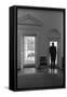 President Lyndon Johnson Looking Out Doorway of the Oval Office, Jan. 24, 1066-null-Framed Stretched Canvas