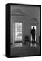 President Lyndon Johnson Looking Out Doorway of the Oval Office, Jan. 24, 1066-null-Framed Stretched Canvas