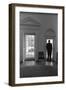 President Lyndon Johnson Looking Out Doorway of the Oval Office, Jan. 24, 1066-null-Framed Photo
