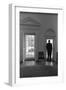 President Lyndon Johnson Looking Out Doorway of the Oval Office, Jan. 24, 1066-null-Framed Photo