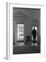 President Lyndon Johnson Looking Out Doorway of the Oval Office, Jan. 24, 1066-null-Framed Photo