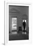 President Lyndon Johnson Looking Out Doorway of the Oval Office, Jan. 24, 1066-null-Framed Photo