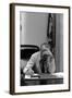 President Lyndon Johnson Making Notes in a Meeting, March 27, 1968-null-Framed Photo