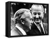 President Lyndon Johnson Meeting British Prime Minister Harold Wilson-null-Framed Stretched Canvas