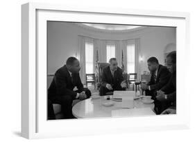 President Lyndon Johnson Meets with Civil Rights Leaders in Jan. 18, 1964-null-Framed Photo