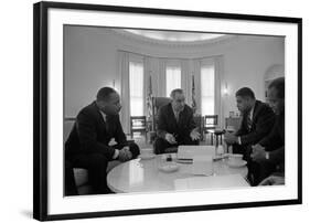 President Lyndon Johnson Meets with Civil Rights Leaders in Jan. 18, 1964-null-Framed Photo