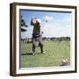 President Lyndon Johnson Playing Golf at Ramey Air Force Base, Puerto Rico, 1968-null-Framed Photo