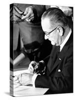 President Lyndon Johnson Signing the 1964 Civil Rights Bill, July 2, 1964-null-Stretched Canvas