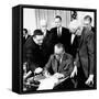 President Lyndon Johnson Signs the 24th Amendment to the Constitution-null-Framed Stretched Canvas