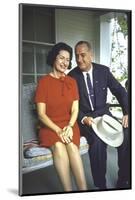 President Lyndon Johnson Sitting on Proch Swing with Wife on Morning Following His Election Win-John Dominis-Mounted Photographic Print