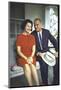 President Lyndon Johnson Sitting on Proch Swing with Wife on Morning Following His Election Win-John Dominis-Mounted Photographic Print