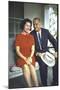 President Lyndon Johnson Sitting on Proch Swing with Wife on Morning Following His Election Win-John Dominis-Mounted Photographic Print