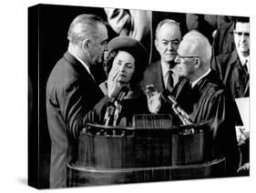 President Lyndon Johnson Takes the Oath of Office at His 1964 Inauguration-null-Stretched Canvas