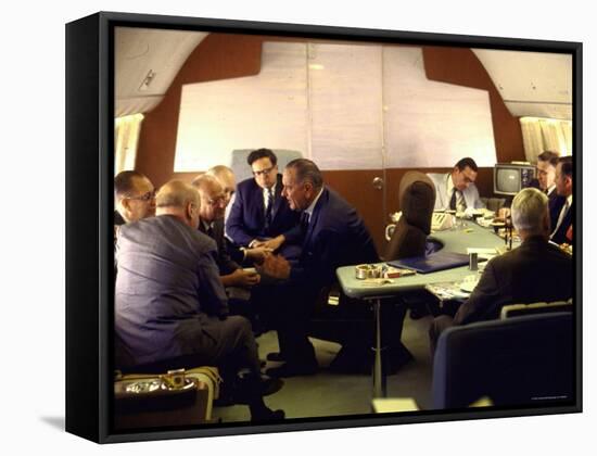 President Lyndon Johnson Talking with New York Congressmen-Bill Eppridge-Framed Stretched Canvas