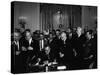 President Lyndon Johnson, Watched by Martin Luther King, Jr. Signing Civil Rights Act, July 2, 1964-null-Stretched Canvas