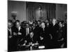 President Lyndon Johnson, Watched by Martin Luther King, Jr. Signing Civil Rights Act, July 2, 1964-null-Mounted Photo