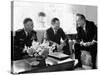 President Lyndon Johnson with Gen William Westmoreland and Defense Secretary Robert McNamara-null-Stretched Canvas