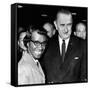 President Lyndon Johnson with Newly Elected Congresswomen Shirley Chisholm of New York-null-Framed Stretched Canvas