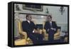 President Nixon and the Shah of Iran Meeting in the Oval Office. July 24 1973-null-Framed Stretched Canvas