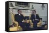 President Nixon and the Shah of Iran Meeting in the Oval Office. July 24 1973-null-Framed Stretched Canvas