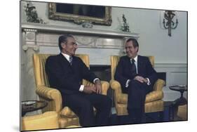 President Nixon and the Shah of Iran Meeting in the Oval Office. July 24 1973-null-Mounted Photo